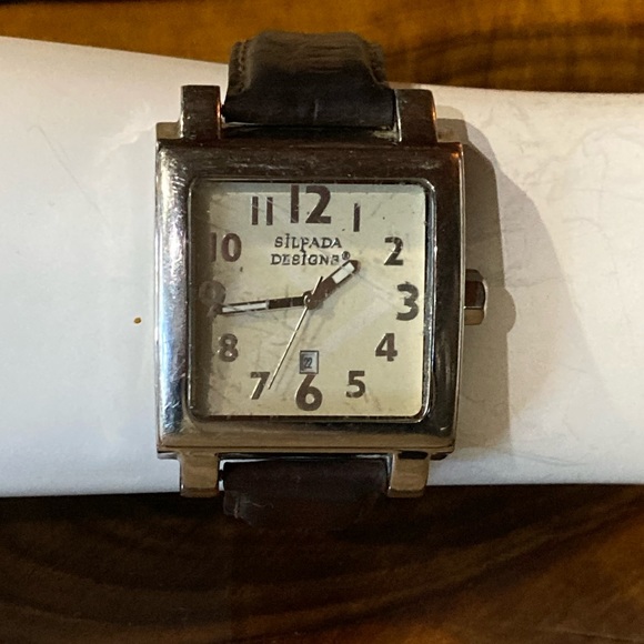 Silpada watch with leather band, vintage’06-‘08. - Picture 2 of 16